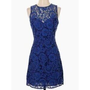 BB Dakota Nordstrom Womens Lace Sleeveless Dress Size 8 Blue & Black